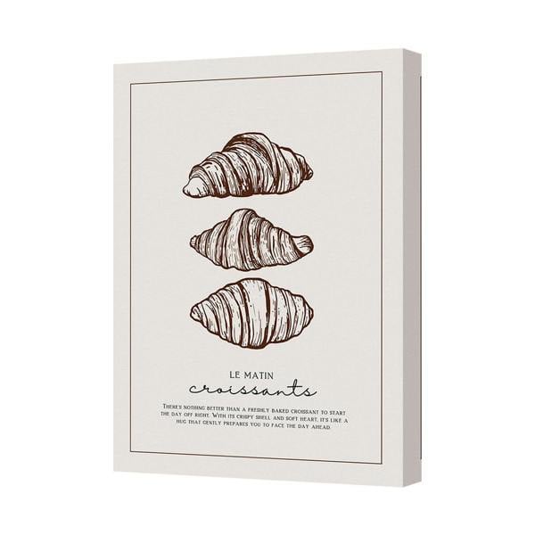 Benjamin Tate Design Croissant Trio Canvas Wall Art Print Contemporary Kitchen Decor UK