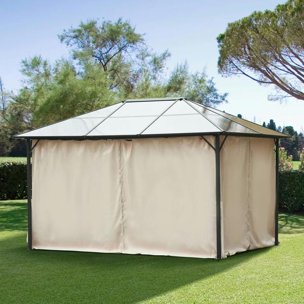 Outsunny 3 x 4(m) Universal Gazebo Replacement Sidewall Set, 4 Panels, Beige