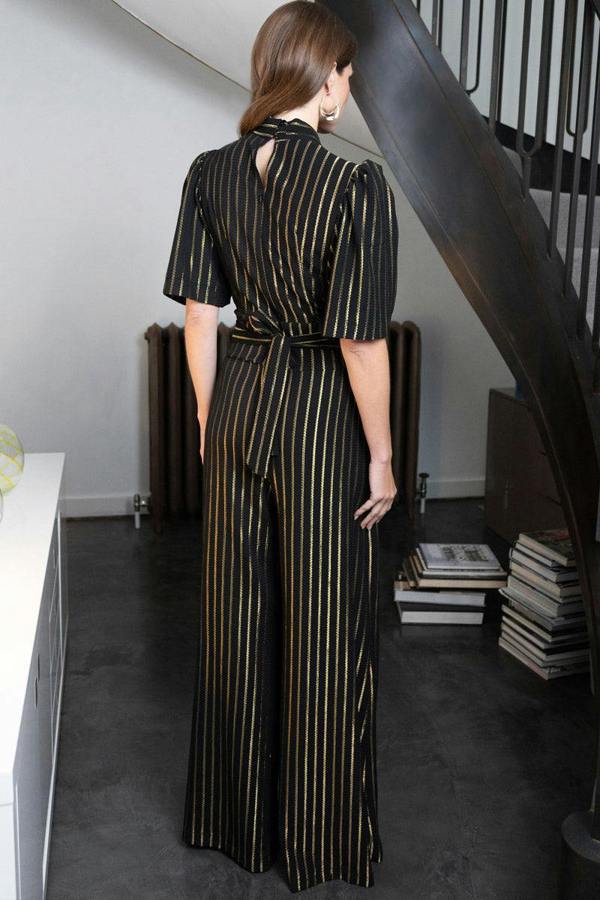 HotSquash Gold Stripe Wide Leg Jumpsuit