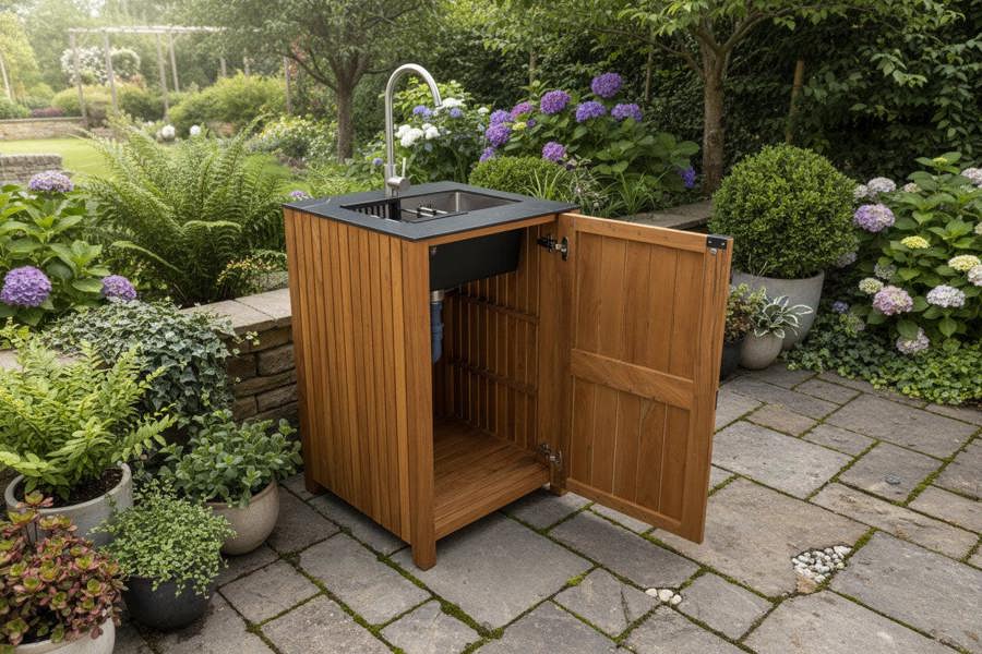 Ocean Designs Avellino Teak Outdoor Kitchen Sink Unit