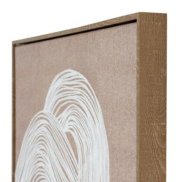Wyld Haus Naousa Coastal Cream and White Line Art In Frame