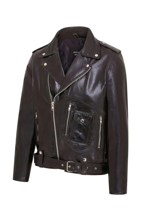 Infinity Leather Mens Cow-Hide Biker Brando Jacket - Pargas