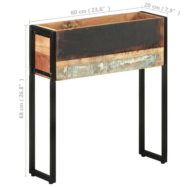 Berkfield Planter 60x20x68 cm Solid Reclaimed Wood