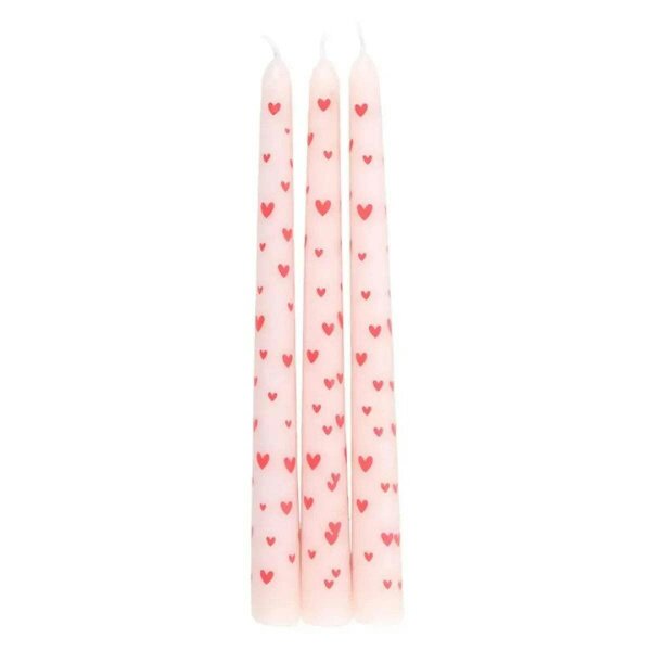 Bobobiy Set of 3 Love Heart Taper Candles