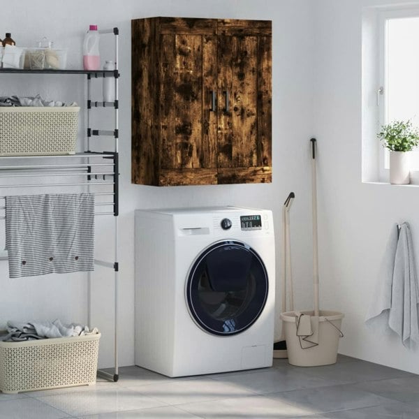 Berkfield Wall Mounted Cabinet Smoked Oak 69.5x34x90 cm Engineered Wood
