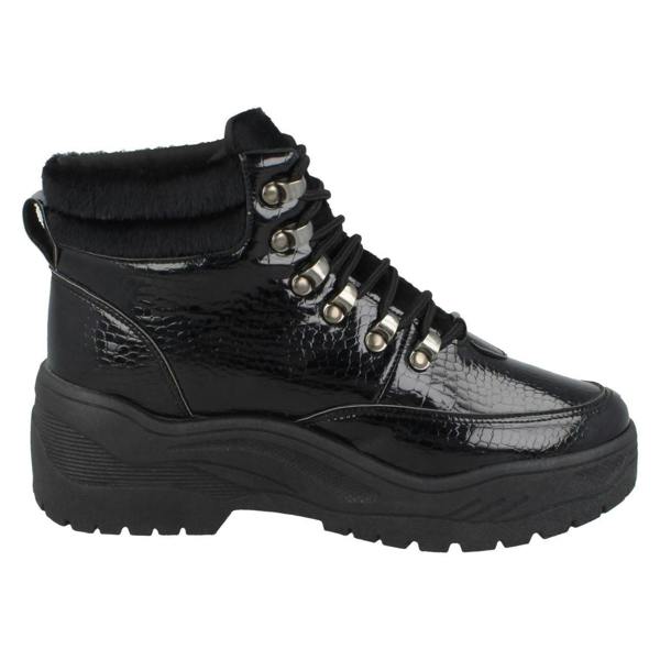 Spot On Ladies Spot On Flat Chunky Sole Ankle Boots F4437
