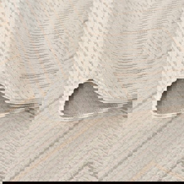 Geometric Living Room rug, beige-cream colours, stain-resistant and non-shedding