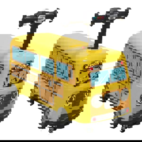 Rexco Toddler Ride On Yellow School Bus Kids Push Along Walker Car Toy Toddler Vehicle