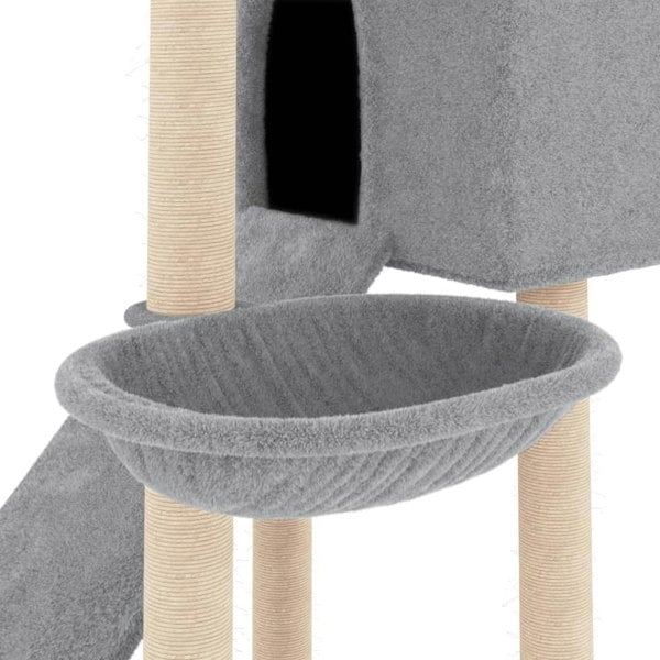 Berkfield Cat Tree with Sisal Scratching Posts Light Grey 153 cm