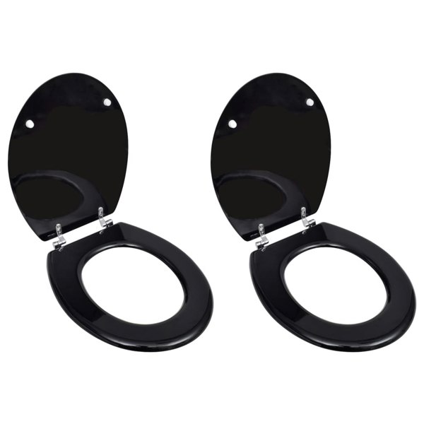 Berkfield Toilet Seats with Lids 2 pcs MDF Black