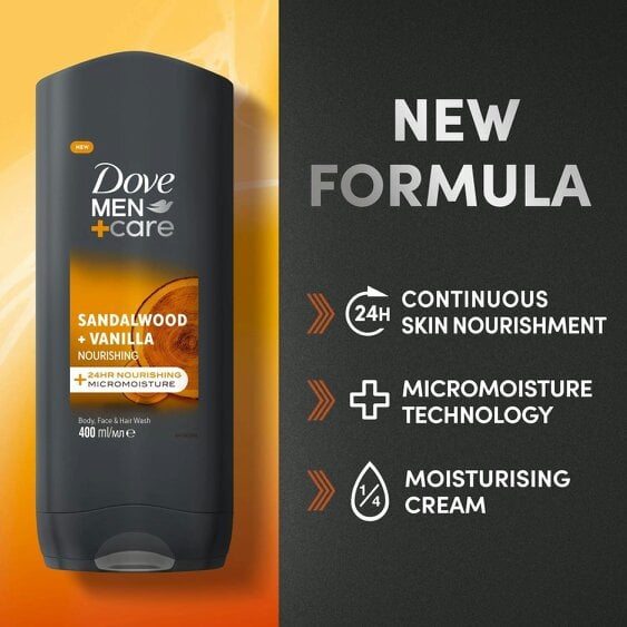 Dove Men+Care Sandalwood Vanilla Body, Face &Hair Wash & Anti-Perspirant Bundle