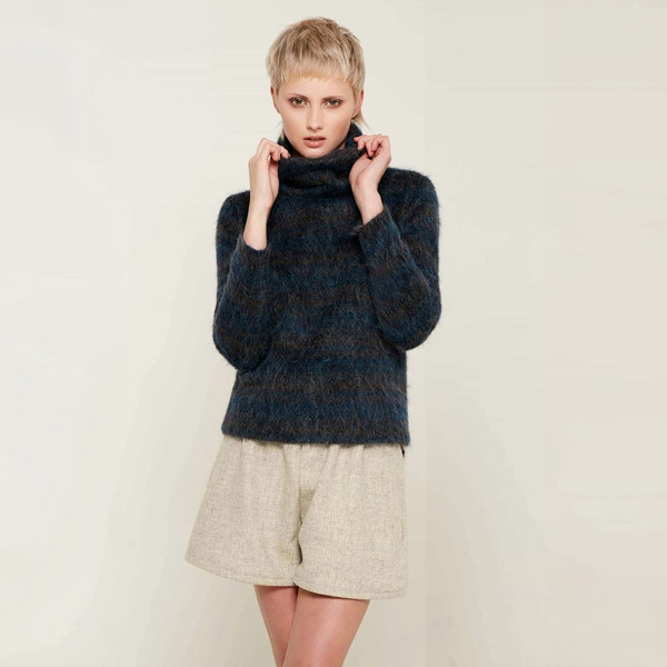 Bo Carter Agnes Roll Neck Wool Jumper - Storm