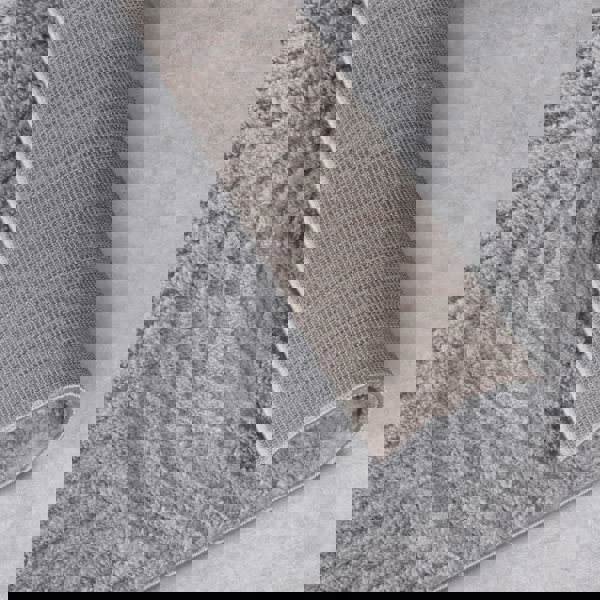 High Pile Grey Rug Chappe – Soft Geometric