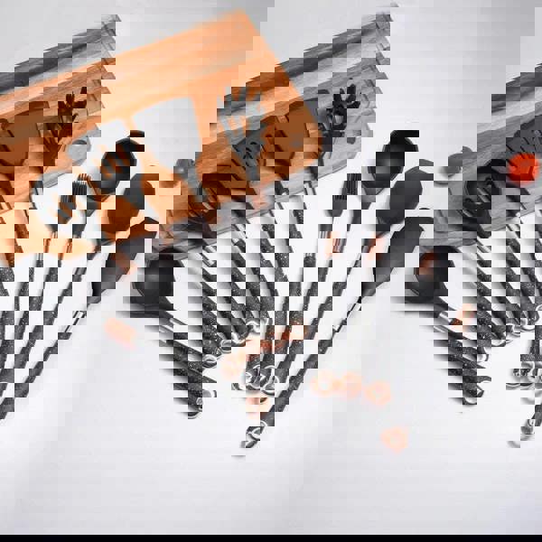 goodgoodhome Anygleam Kitchen Utensils Non-stick Black 5 Set Gold Plated Handle with Support Point Cooking Tool Accessories Heat Resistant Kitchenware