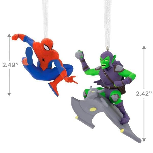 Marvel Spiderman/Green Goblin Hallmark Storied Moments Christmas Tree Ornaments Set