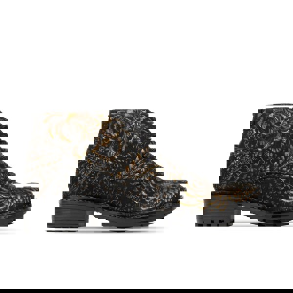 Embassy London Laviva - Black Gold - Women's wide fitted leather ankle boot with rubber soles