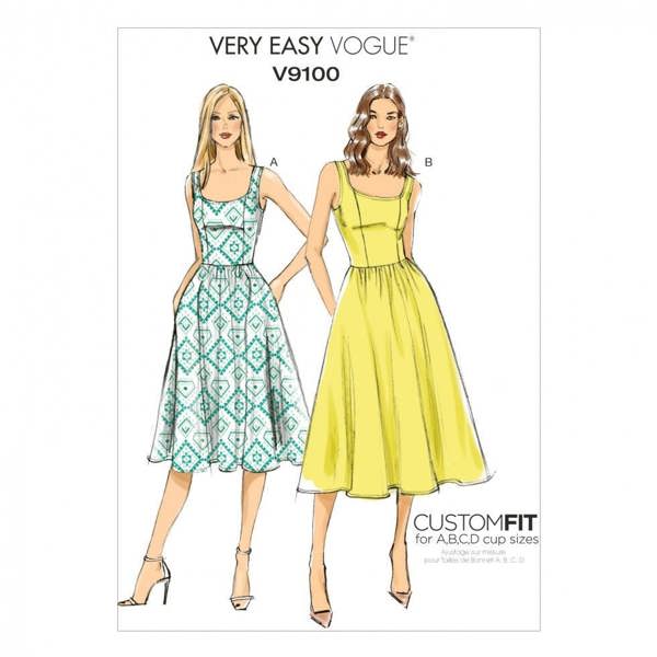 Vogue Sewing Pattern 9100, Dresses for Women, A5 (6-8-10-12-14) - Easy