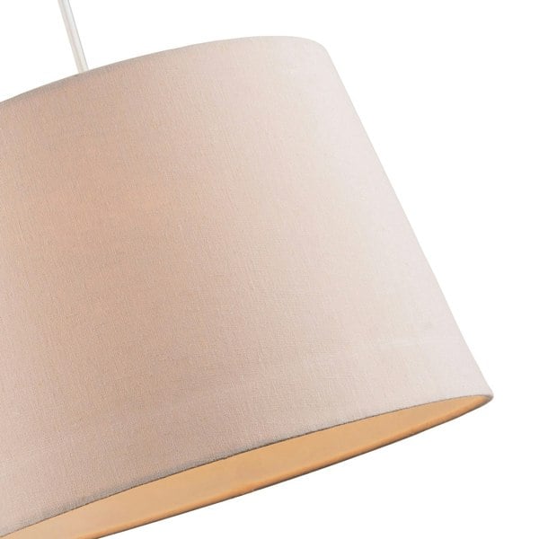 Contemporary Light Taupe Linen Fabric Drum Lampshade with Cotton Inner Image 3