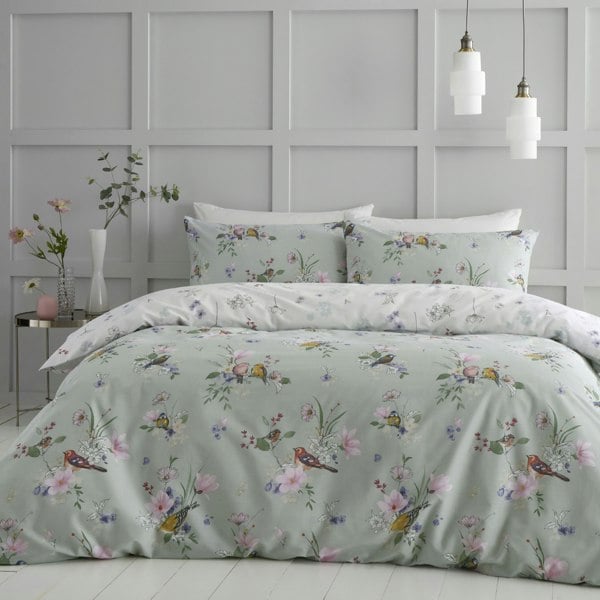 Catherine Lansfield Songbird Reversible Duvet Cover Set