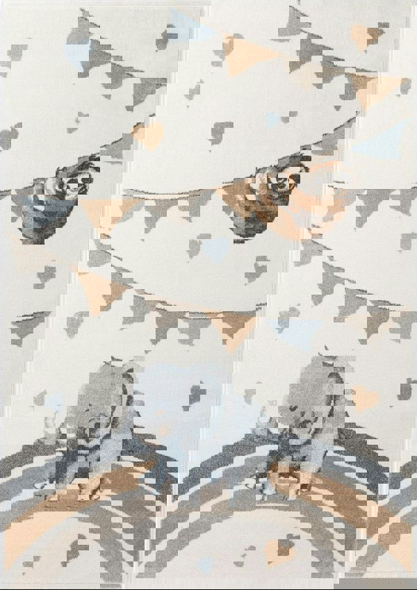 Boho Kids Walk like an Elephant Rainbow Party Rug