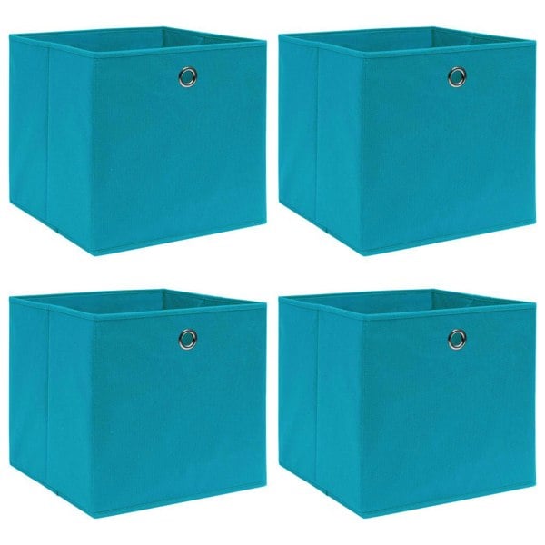 Berkfield Storage Boxes 4 pcs Baby Blue 32x32x32 cm Fabric