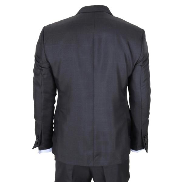TruClothing IM51 - Men's Charcoal Check 3 Piece Tailored Fit Suit