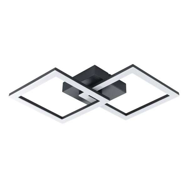 EGLO Basic Huerta-E Black Steel And Plastic Eco-Friendly LED Ceiling Light, 3000K
