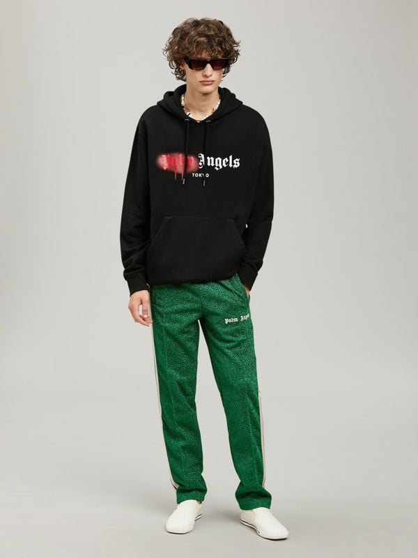 Palm Angels Tokyo Spray Paint Logo Hoodie - Black