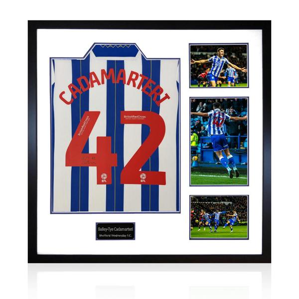 Bailey-Tye Cadamarteri Signed Sheffield Wednesday 23/24 Shirt Elite Frame