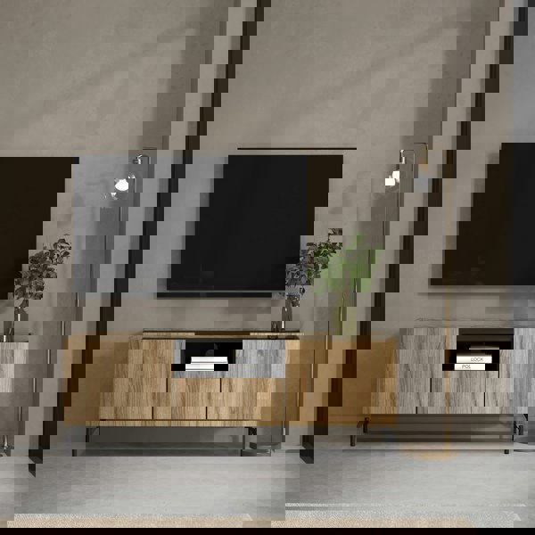 Furniture To Go Kendall TV-Unit with 2 Doors + 1 Drawer Oak and Black