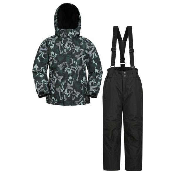 Mountain Warehouse Childrens/Kids Camo Ski Jacket & Trousers Set - Black - 