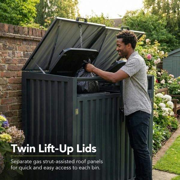 Nicoman Outdoor Metal Garbage Bin Shed