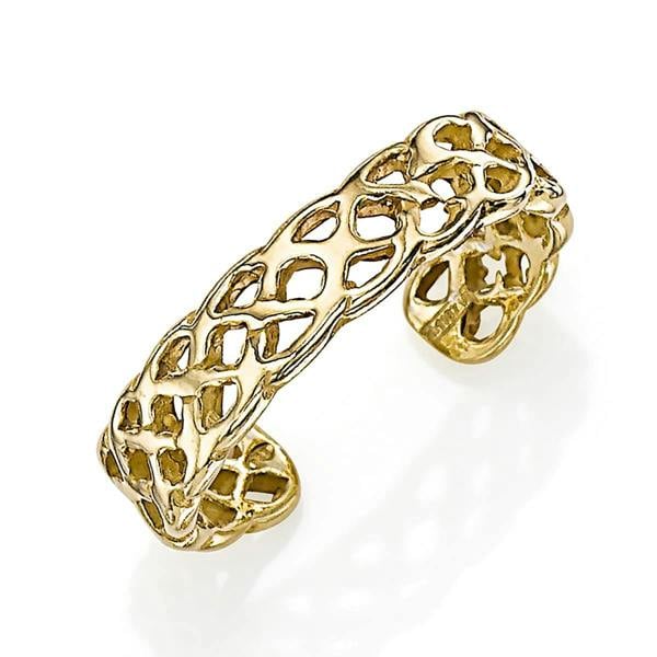Pia Woven Wishes 14ct Gold-Plated Lattice Open Ring