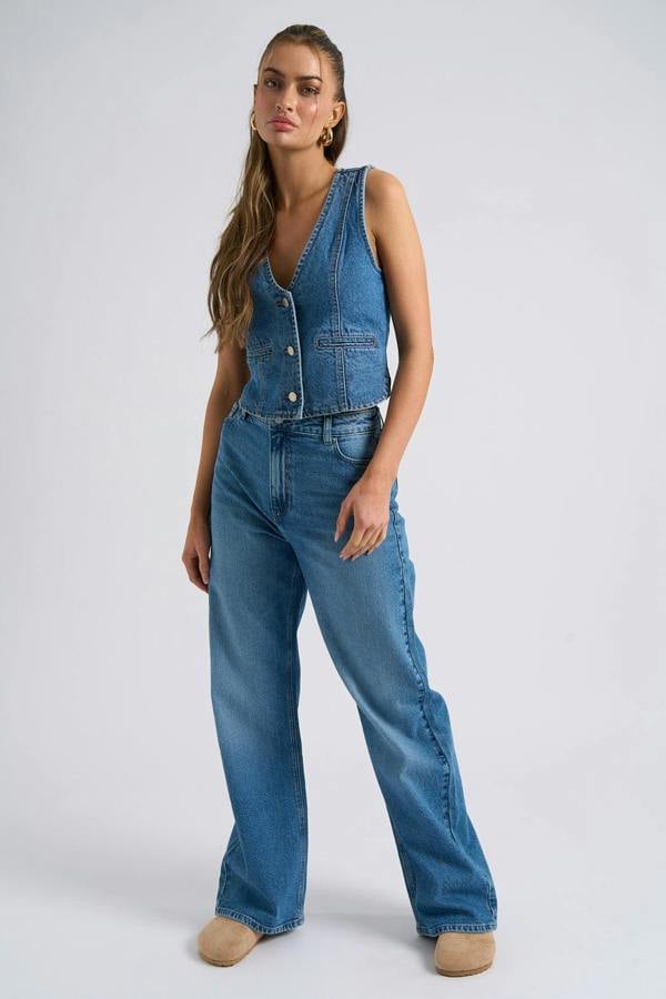 Urban Bliss Mid Wash Wide Leg Jean