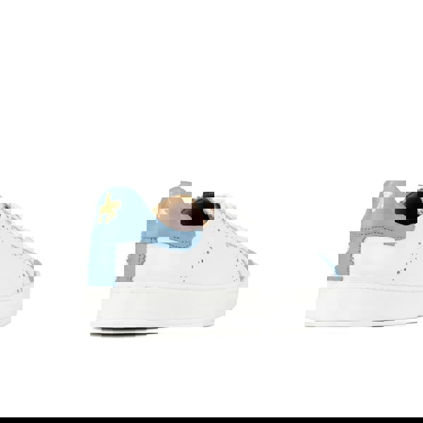 Embassy London Serena - White & Blue - Women’s Leather Trainer with Brogue Details