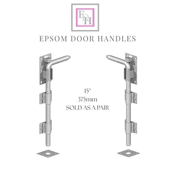EDH Door Hardware Galvanised Heavy Duty Drop Bolt for Gates, Garage & Shed Doors – 12", 15", 18" & 24"