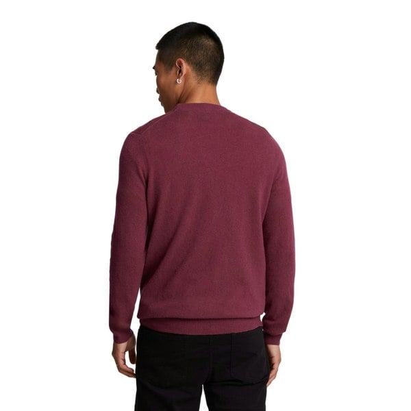 Lyle & Scott Mens Lambswool Blend Crew Neck Long-Sleeved Jumper - Burgundy