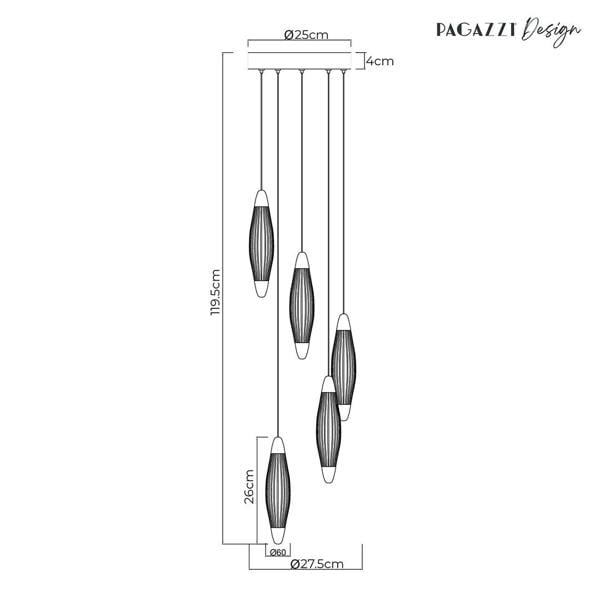 Pagazzi Lighting Nina 5-Light LED Cascade Antique Brass Pendant