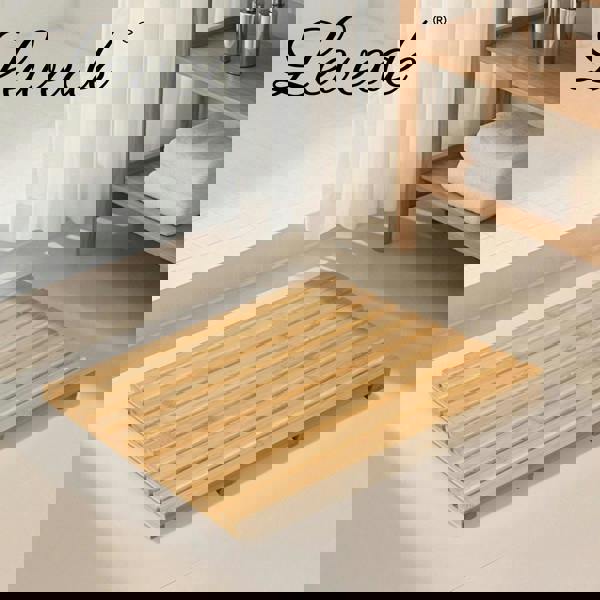 Levede Slatted Duck Board Shower Bath Mat Natural Bamboo Anti-Slip Rectangle