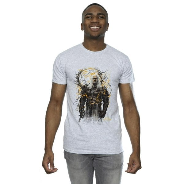 Netflix Mens The Witcher Smoking Wolf T-Shirt - Sports Grey