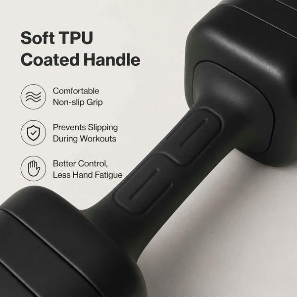 Centra Adjustable Dumbbells Set 2-5Kg Quick Lock TPU Grip for Home Gym Black