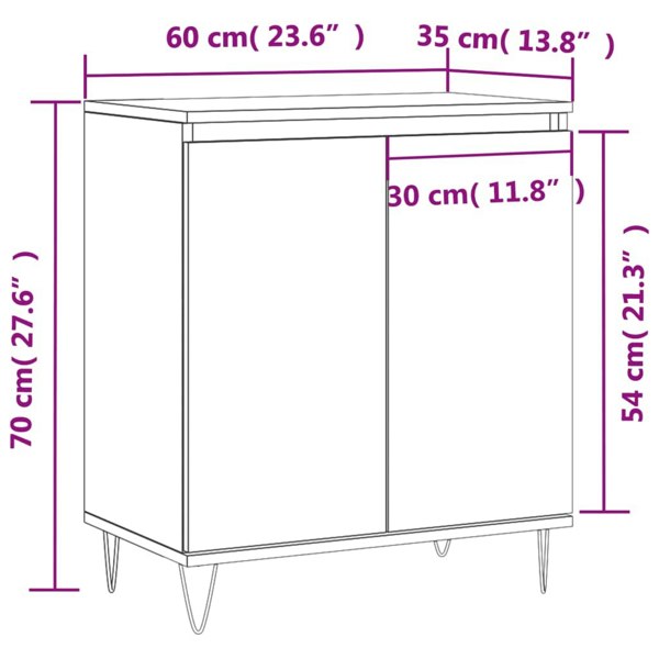 Berkfield Sideboard Sonoma Oak 60x35x70 cm Engineered Wood