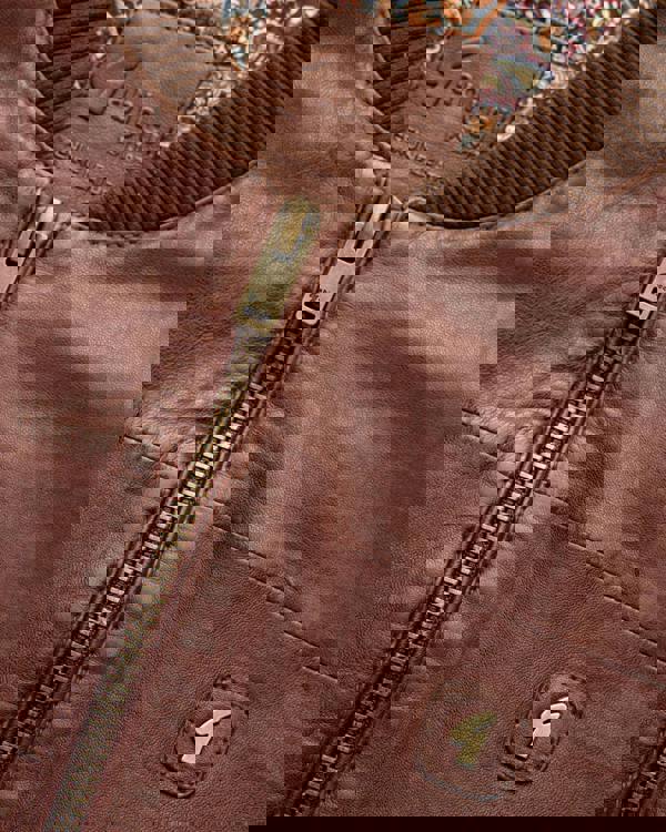 Gabicci AGABJ01 Leather Bomber Jacket DESERT