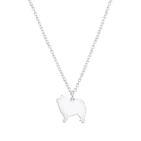 Mylee London Keeshond Silhouette Silver Necklace - Personalised