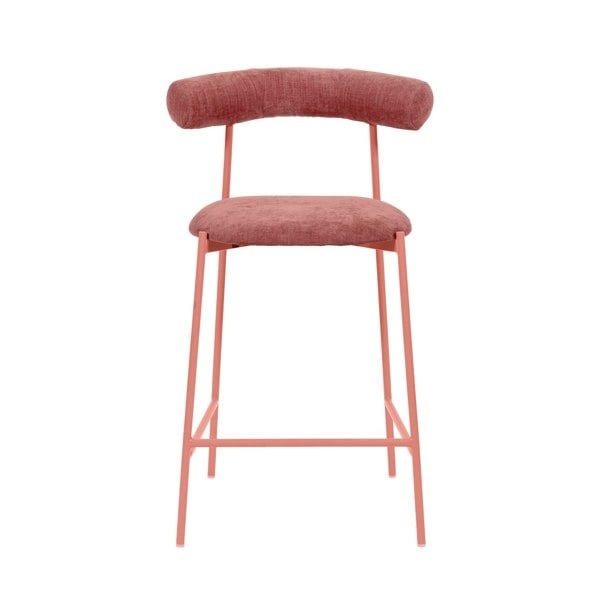 Furniture Edit Liliana Mauve Velvet Counter Bar Stool