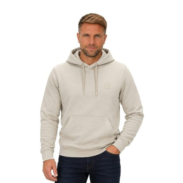 BOSS Wetalk Logo Patch Hoodie Light Grey