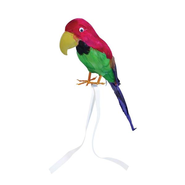 Bristol Novelty Feather Covered Toy Parrot - Multicoloured - 