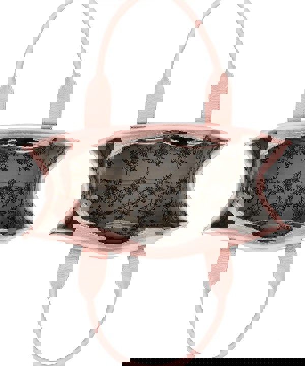 Kitise Large Textured Leather Embossed Logo Structured Tote Bag