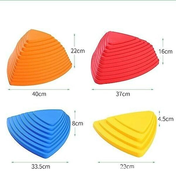 HYGRAD BUILT TO SURVIVE 11pcs Rubber Stepping Stone Game - Kids Activity Balance Stones Balance Beam Game For Children Indoor & Outdoor Kids Activity