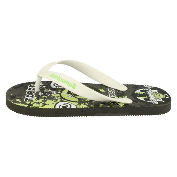 Boys Samoa Flat Plugged Patterned Insole Slip On Sandals - Justin